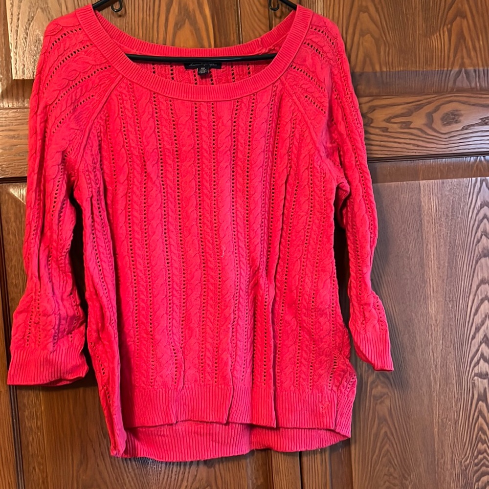Red/pink American eagle sweater size medium